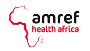 Amref Health Africa logo: an outline of the African continent beside the organisation name